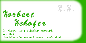 norbert wehofer business card